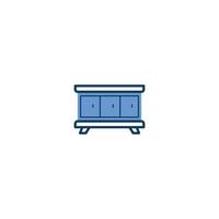 icono de línea de muebles de mesa de escritorio. signo de estilo lineal para concepto móvil y diseño web. icono de vector de contorno de muebles de mesa de escritorio. símbolo, ilustración de logotipo. gráfico vectorial