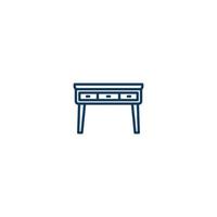 Desk Table Furniture line icon. linear style sign for mobile concept and web design. Desk Table Furniture outline vector icon. Symbol, logo illustration. Vector graphic
