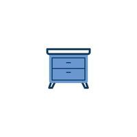 Desk Table Furniture line icon. linear style sign for mobile concept and web design. Desk Table Furniture outline vector icon. Symbol, logo illustration. Vector graphic