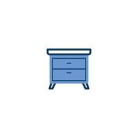 icono de línea de muebles de mesa de escritorio. signo de estilo lineal para concepto móvil y diseño web. icono de vector de contorno de muebles de mesa de escritorio. símbolo, ilustración de logotipo. gráfico vectorial