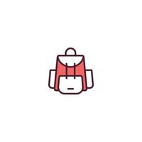 icono de línea llena de mochila. signo de estilo lineal para concepto móvil y diseño web. icono de vector de línea llena de mochila. símbolo, ilustración de logotipo. gráfico vectorial