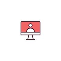 User Dekstop Computer Filled line icon. linear style sign for mobile concept and web design. User Dekstop Computer Filled Line vector icon. Symbol, logo illustration. Vector graphic