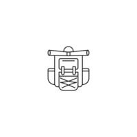 icono de línea de mochila. signo de estilo lineal para concepto móvil y diseño web. icono de vector de contorno de mochila. símbolo, ilustración de logotipo. gráfico vectorial