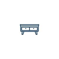 icono de línea de muebles de mesa de escritorio. signo de estilo lineal para concepto móvil y diseño web. icono de vector de contorno de muebles de mesa de escritorio. símbolo, ilustración de logotipo. gráfico vectorial