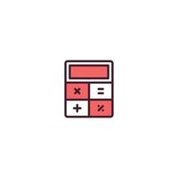 icono de línea llena de calculadora. signo de estilo lineal para concepto móvil y diseño web. icono de vector de línea llena de calculadora. símbolo, ilustración de logotipo. gráfico vectorial