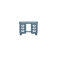 Desk Table Furniture line icon. linear style sign for mobile concept and web design. Desk Table Furniture outline vector icon. Symbol, logo illustration. Vector graphic