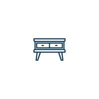 Desk Table Furniture line icon. linear style sign for mobile concept and web design. Desk Table Furniture outline vector icon. Symbol, logo illustration. Vector graphic