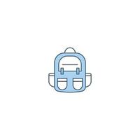 icono de línea llena de mochila. signo de estilo lineal para concepto móvil y diseño web. icono de vector de línea llena de mochila. símbolo, ilustración de logotipo. gráfico vectorial