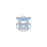 Backpack filled line icon. linear style sign for mobile concept and web design. Backpack filled line vector icon. Symbol, logo illustration. Vector graphic