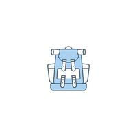 icono de línea llena de mochila. signo de estilo lineal para concepto móvil y diseño web. icono de vector de línea llena de mochila. símbolo, ilustración de logotipo. gráfico vectorial