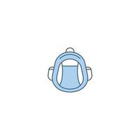 icono de línea llena de mochila. signo de estilo lineal para concepto móvil y diseño web. icono de vector de línea llena de mochila. símbolo, ilustración de logotipo. gráfico vectorial