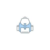 icono de línea llena de mochila. signo de estilo lineal para concepto móvil y diseño web. icono de vector de línea llena de mochila. símbolo, ilustración de logotipo. gráfico vectorial