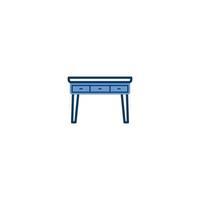 Desk Table Furniture line icon. linear style sign for mobile concept and web design. Desk Table Furniture outline vector icon. Symbol, logo illustration. Vector graphic
