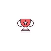 icono de línea llena de trofeos. signo de estilo lineal para concepto móvil y diseño web. icono de vector de línea llena de trofeo. símbolo, ilustración de logotipo. gráfico vectorial