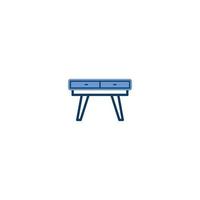 icono de línea de muebles de mesa de escritorio. signo de estilo lineal para concepto móvil y diseño web. icono de vector de contorno de muebles de mesa de escritorio. símbolo, ilustración de logotipo. gráfico vectorial