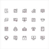 Simple Set of Online Education Related Vector Line Icons. Contains such Icons as ebook or e-learning, computer, ruler and more. Editable Stroke