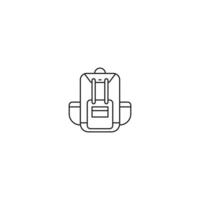 icono de línea de mochila. signo de estilo lineal para concepto móvil y diseño web. icono de vector de contorno de mochila. símbolo, ilustración de logotipo. gráfico vectorial