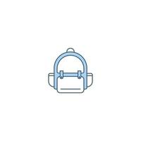 icono de línea llena de mochila. signo de estilo lineal para concepto móvil y diseño web. icono de vector de línea llena de mochila. símbolo, ilustración de logotipo. gráfico vectorial