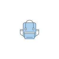 icono de línea llena de mochila. signo de estilo lineal para concepto móvil y diseño web. icono de vector de línea llena de mochila. símbolo, ilustración de logotipo. gráfico vectorial