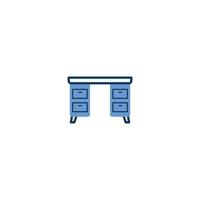 Desk Table Furniture line icon. linear style sign for mobile concept and web design. Desk Table Furniture outline vector icon. Symbol, logo illustration. Vector graphic