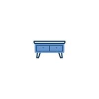 icono de línea de muebles de mesa de escritorio. signo de estilo lineal para concepto móvil y diseño web. icono de vector de contorno de muebles de mesa de escritorio. símbolo, ilustración de logotipo. gráfico vectorial