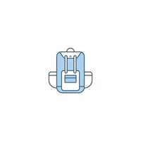 icono de línea llena de mochila. signo de estilo lineal para concepto móvil y diseño web. icono de vector de línea llena de mochila. símbolo, ilustración de logotipo. gráfico vectorial