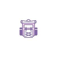 icono de línea llena de mochila. signo de estilo lineal para concepto móvil y diseño web. icono de vector de línea llena de mochila. símbolo, ilustración de logotipo. gráfico vectorial