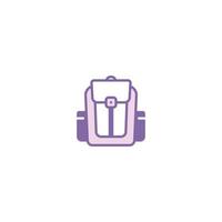 icono de línea llena de mochila. signo de estilo lineal para concepto móvil y diseño web. icono de vector de línea llena de mochila. símbolo, ilustración de logotipo. gráfico vectorial