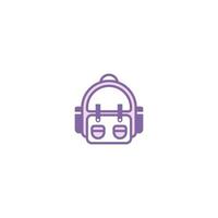 icono de línea llena de mochila. signo de estilo lineal para concepto móvil y diseño web. icono de vector de línea llena de mochila. símbolo, ilustración de logotipo. gráfico vectorial