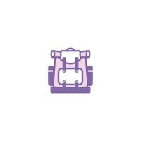 icono de línea llena de mochila. signo de estilo lineal para concepto móvil y diseño web. icono de vector de línea llena de mochila. símbolo, ilustración de logotipo. gráfico vectorial