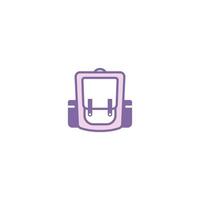 icono de línea llena de mochila. signo de estilo lineal para concepto móvil y diseño web. icono de vector de línea llena de mochila. símbolo, ilustración de logotipo. gráfico vectorial