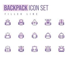 Simple Set of Backpack Related Vector Line Icons. linear style sign for mobile concept and web design. Backpack filled line vector icon. Symbol, logo illustration. Vector graphic