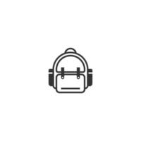 icono de línea de mochila. signo de estilo lineal para concepto móvil y diseño web. icono de vector de contorno de mochila. símbolo, ilustración de logotipo. gráfico vectorial