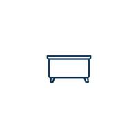 icono de línea de muebles de mesa de escritorio. signo de estilo lineal para concepto móvil y diseño web. icono de vector de contorno de muebles de mesa de escritorio. símbolo, ilustración de logotipo. gráfico vectorial