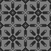 monochrome geometric floral fabric pattern vector