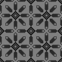 monochrome geometric floral fabric pattern vector