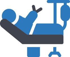 ilustración de vector de cama de paciente en un fondo. símbolos de calidad premium. iconos vectoriales para concepto y diseño gráfico.