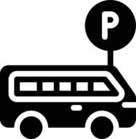 ilustración vectorial de estacionamiento de autobuses en un fondo. símbolos de calidad premium. iconos vectoriales para concepto y diseño gráfico. vector