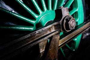 Close-Up view of an Old Steam Train Wheel at Sheffield Park station East Sussex on September 8, 2013 photo