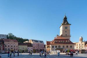 View of the town square in Brasov Transylvania Romania on September 20, 2018. Unidentified people photo