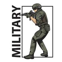 ilustración vectorial militar vector