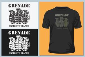 Grenade t shirt vector