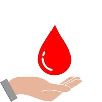 ilustración de vector de sangre y cruz roja para icono, símbolo de donación de sangre. logotipo de salud de la sangre