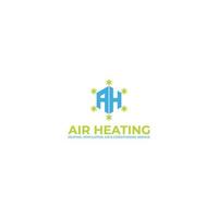 abstract initial letter A and H logo in blue and green color isolated in white background applied for HVAC service logo also suitable for the brands or companies that have initial name AH or HA vector