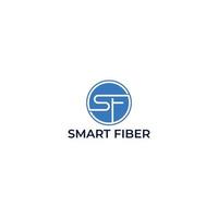 abstract initial letter S and F logo in blue color isolated in white background applied for internet provider logo also suitable for the brands or companies that have initial name SF or FS vector