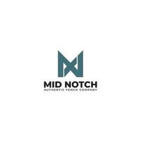 abstract initial letter M and N logo in blue color isolated in white background applied for custom deck and fence company logo also suitable for the brands or companies that have initial name MN or NM vector