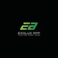 abstract initial letter E and A in green color isolated in black background applied for online app store logo also suitable for the brands or companies that have initial name EA or AE vector