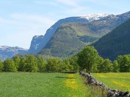 The small village Eidfjord in the norwegian Hardangerfjord photo