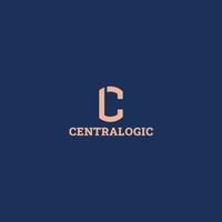 abstract initial letter C and L logo in gold color isolated in deep blue background applied for minimalist premium men's accessory brand logo also suitable for the brand that has initial name CL or LC vector