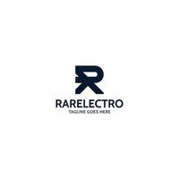 logotipo de letra inicial abstracta r y e en color azul oscuro aislado en fondo blanco aplicado para el logotipo de la tienda de electrónica de tendencia de comercio electrónico también adecuado para la marca o empresa con un nombre inicial similar vector